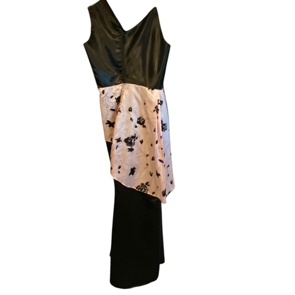 Vintage Handmade Black and Pink Bow Women's formal mermaid Gown Dress - Picture 7 of 8